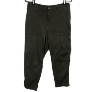 Lou & Grey Green Distressed Pull On Ankle Pants Women's Size Medium Pockets